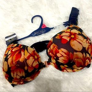 Rachel Roy Curvy Floral Red & Orange Padded Underwire Bra